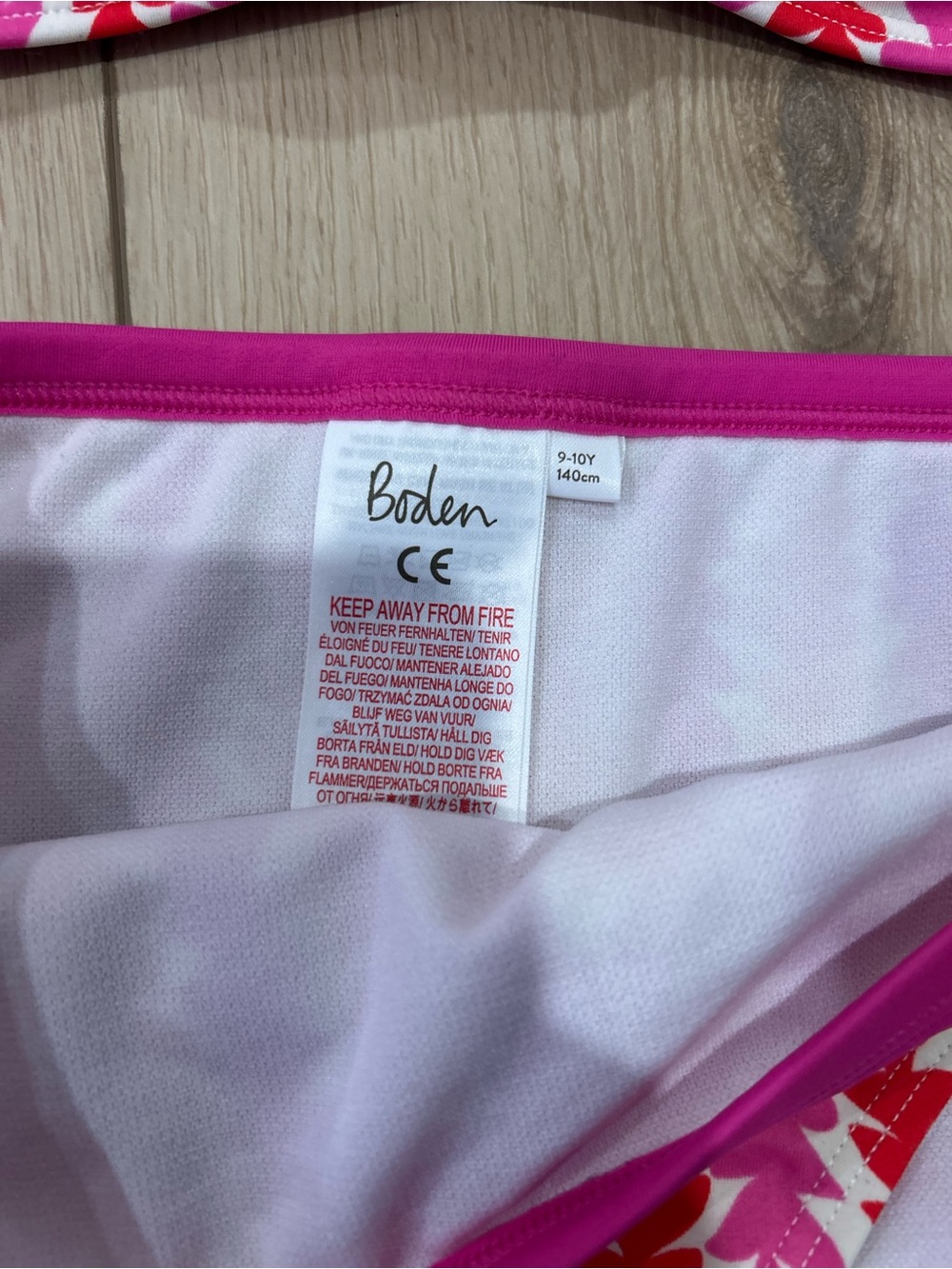 Boden Pink & Red Heart-Pattern Ruffle Bikini Set - Picture 2 of 2
